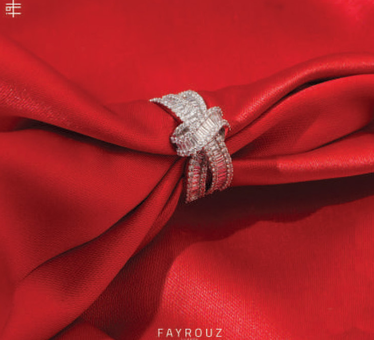 Diamond bracelet on red satin