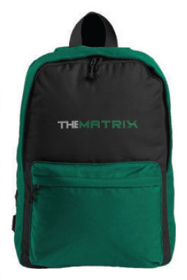Branded backpack in green and black