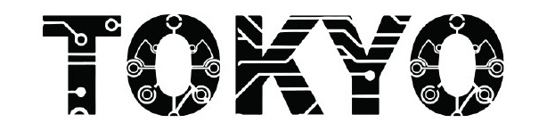 TOKYO wordmark with circuit-board letterforms